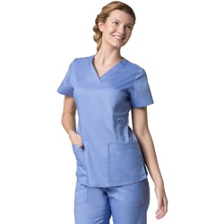 102 WonderWork Mock Wrap Scrub Top 